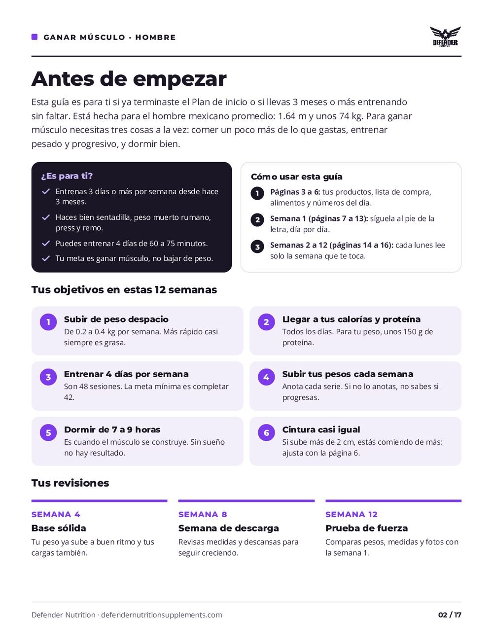 Guía Plan avanzado para ganar músculo para hombre, página 2