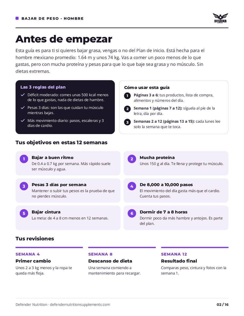 Guía Plan para bajar de peso para hombre, página 2