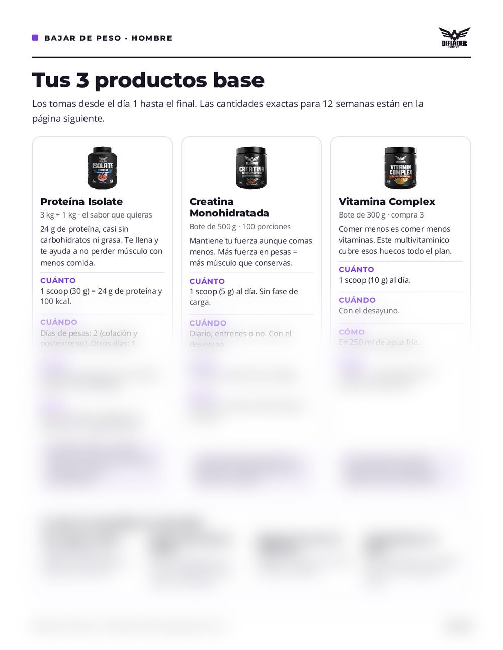 Guía Plan para bajar de peso para hombre, página 3 (vista parcial)